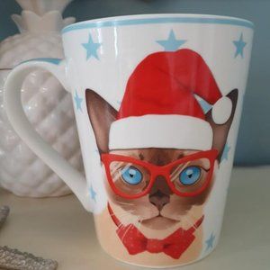 Christopher Vine Santa Siamese cat Mug ☀️